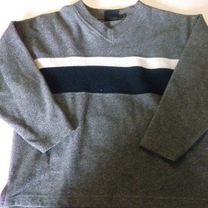 Gap V-Neck Gray Fleece Sweater Boy Small